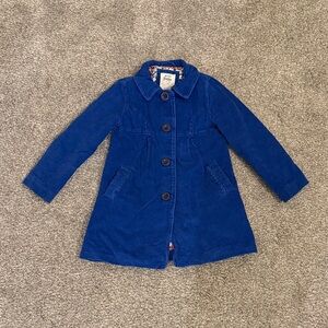 Mini Boden Girls Blue Corduroy Girls Pea Coat Size 5